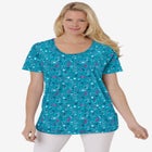 Perfect Printed Short-Sleeve Scoopneck Tee image number null