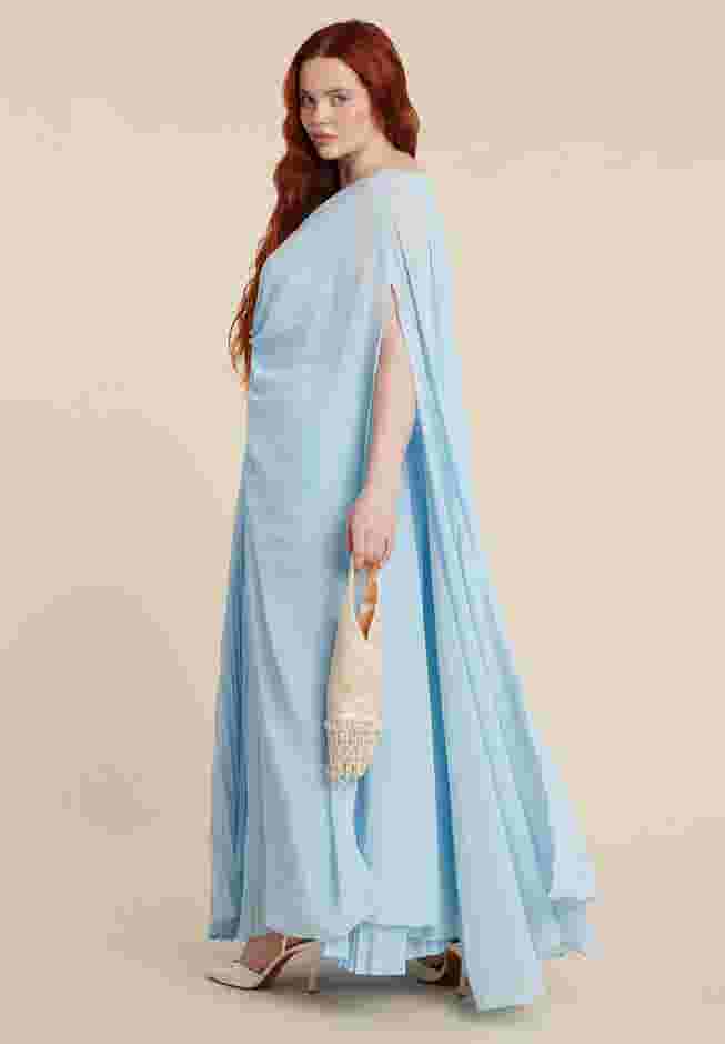 Pleated Cape Gown image number 2