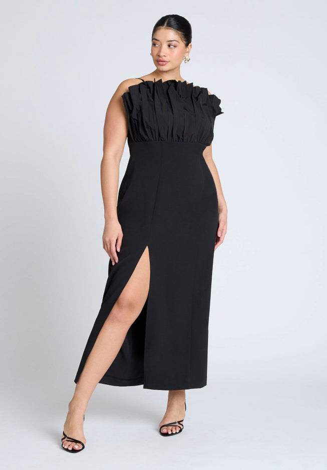 Pleated Fan Ruffle Gown image number 1