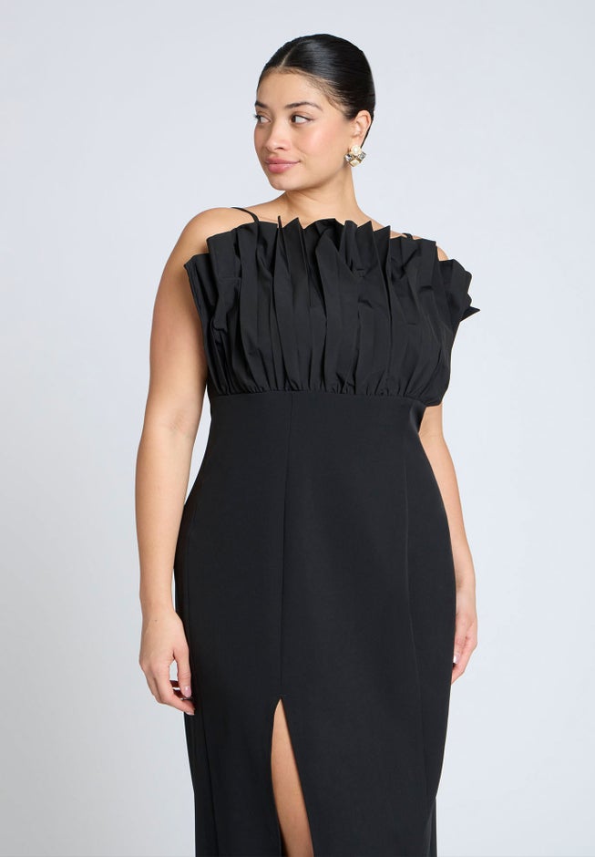 Pleated Fan Ruffle Gown image number 3