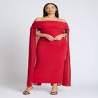Off The Shoulder Cape Gown image number null