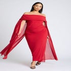 Off The Shoulder Cape Gown image number null