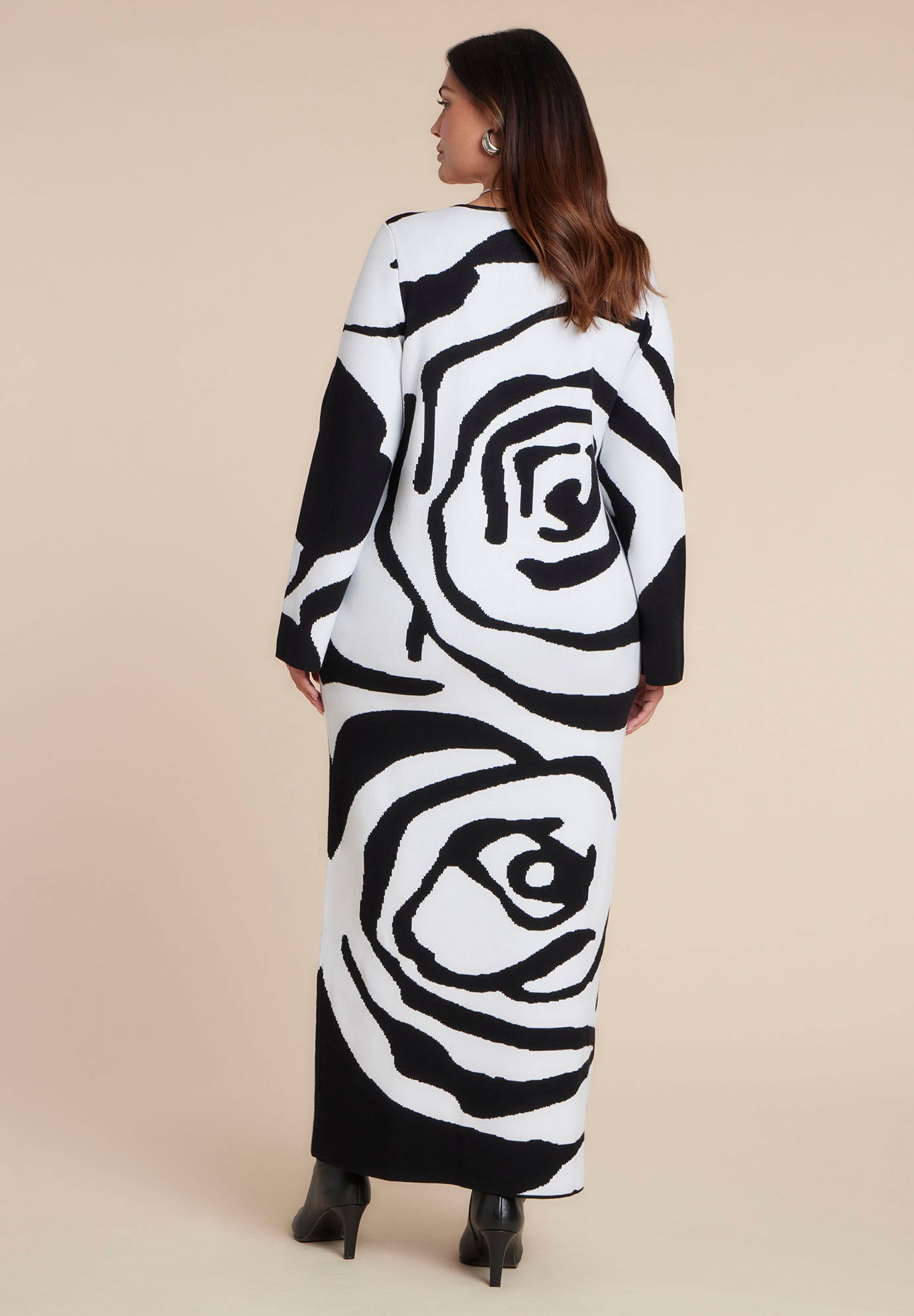  Intarsia Long Sleeve Dress image number 1
