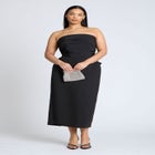 Pleated Bodice Bow Detail Dress image number null