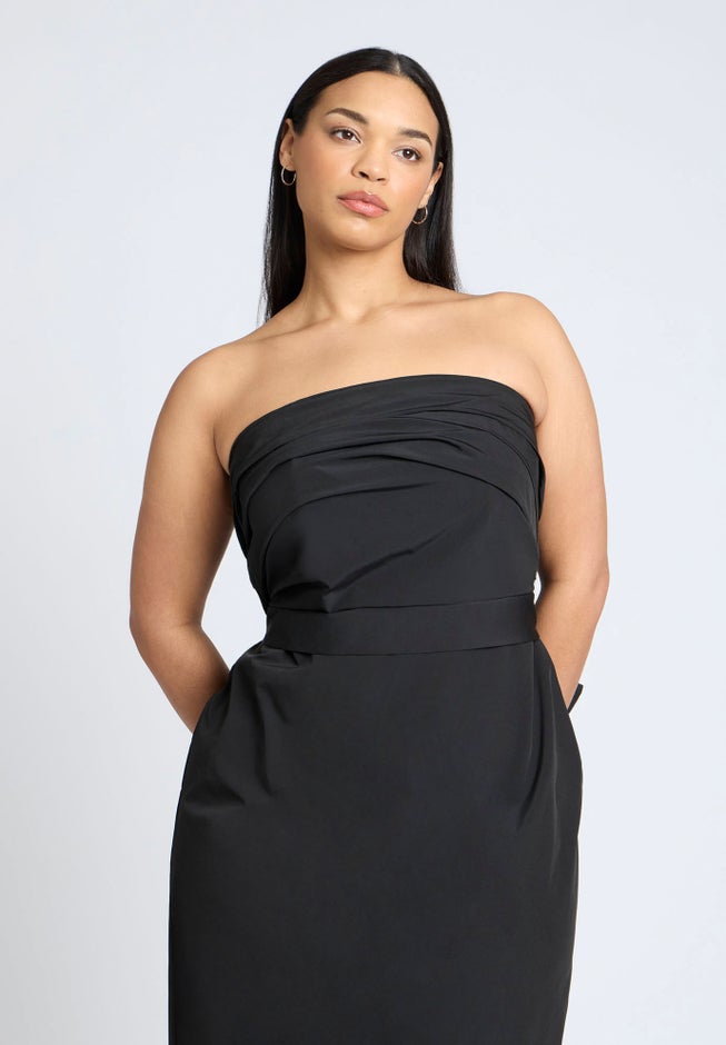 Pleated Bodice Bow Detail Dress image number 4