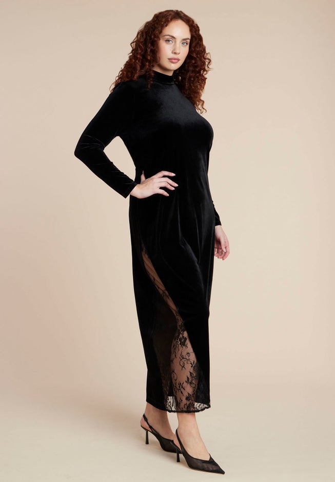 Velvet And Lace Maxi Dress image number 2