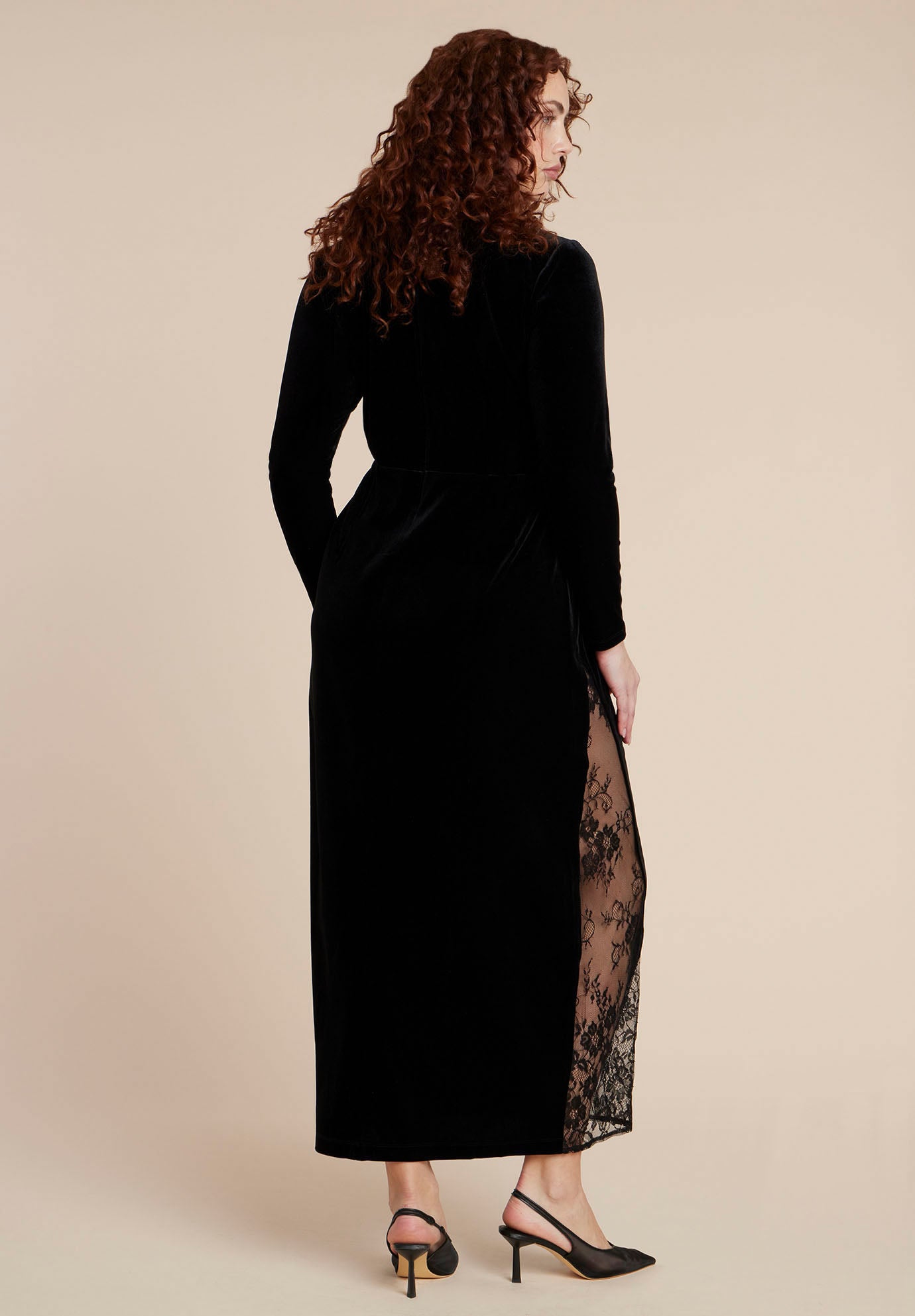 Velvet And Lace Maxi Dress image number 6