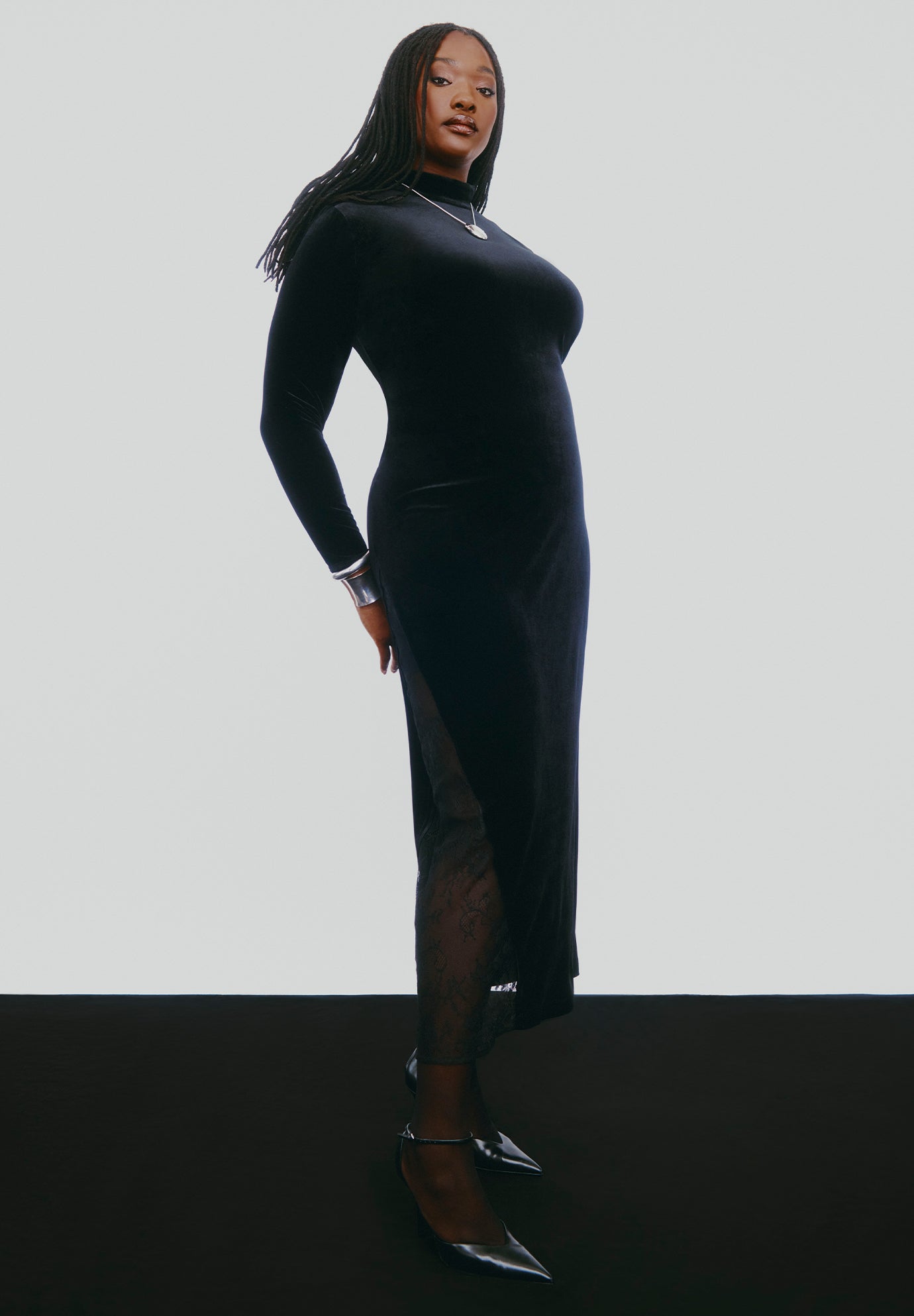 Velvet And Lace Maxi Dress image number 0