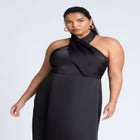 Halter Neck Satin Maxi Dress image number null