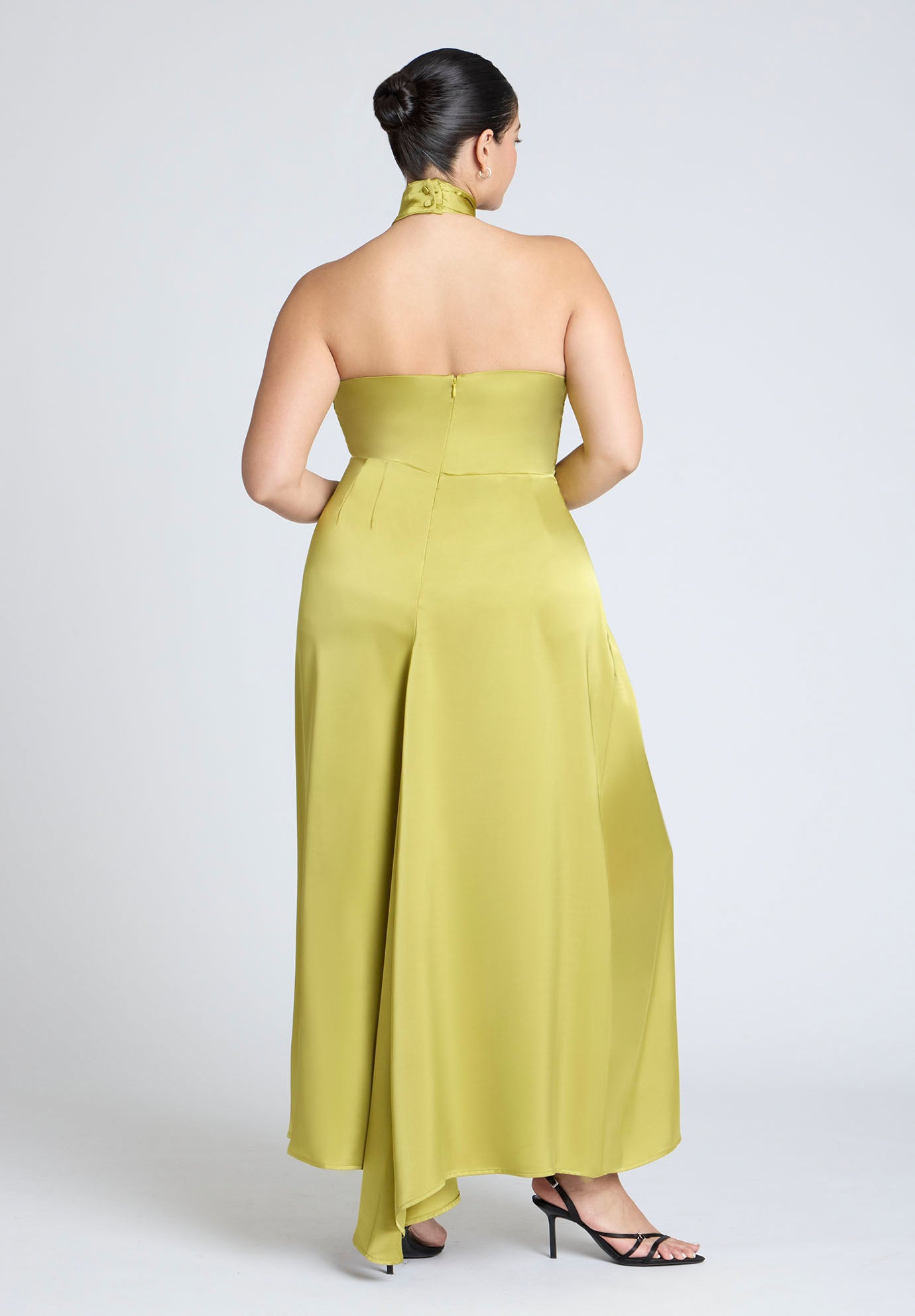 Halter Neck Satin Maxi Dress image number 2
