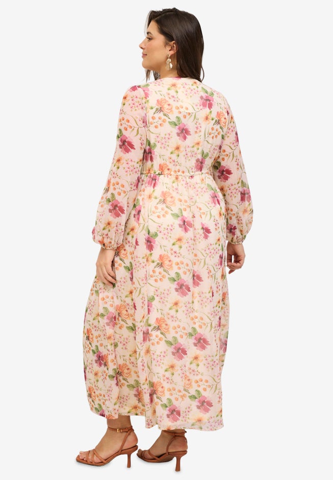 Surplice Georgette Maxi Dress image number 1