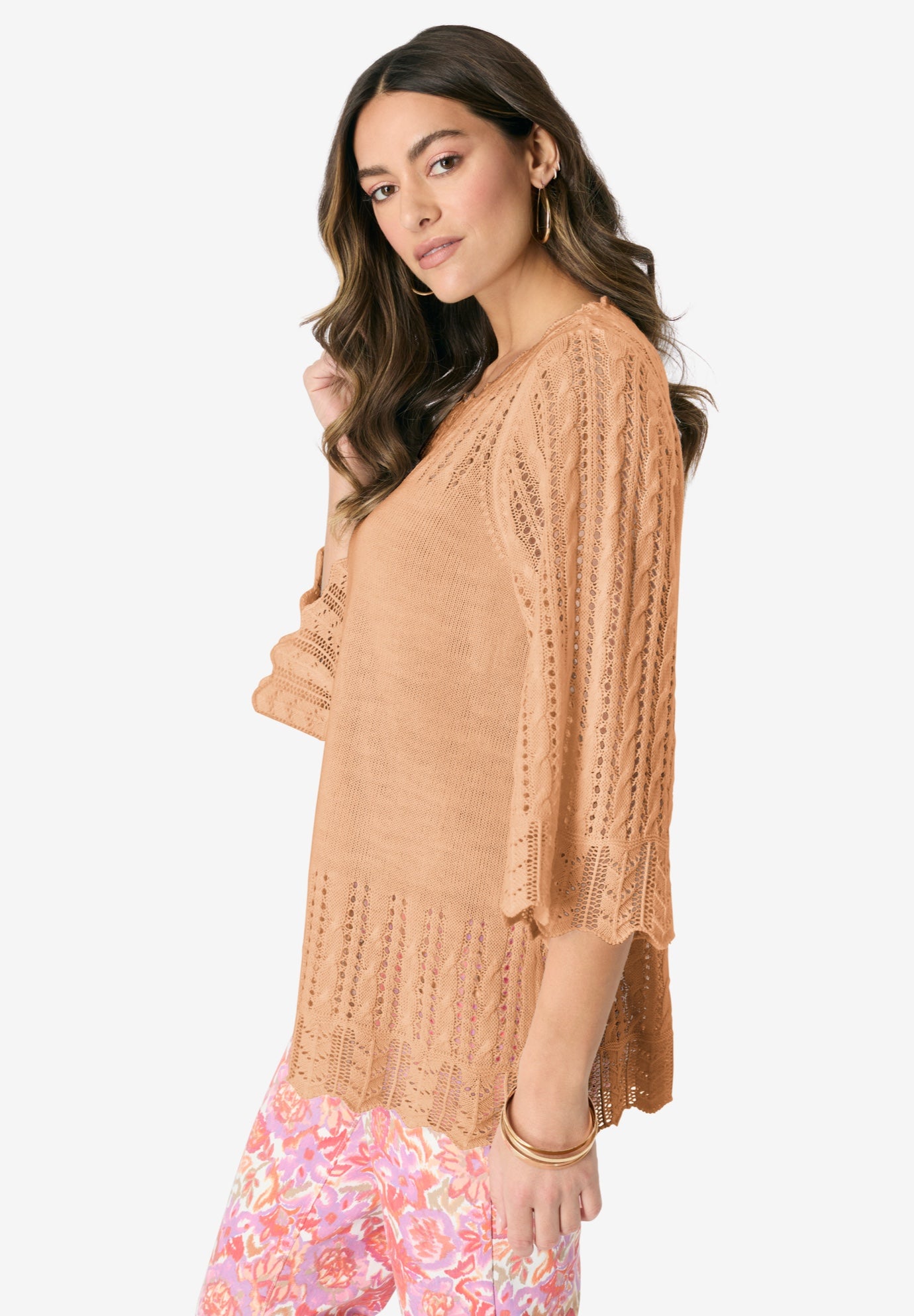 Pointelle Pullover Sweater image number 2