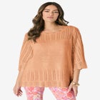 Pointelle Pullover Sweater image number null