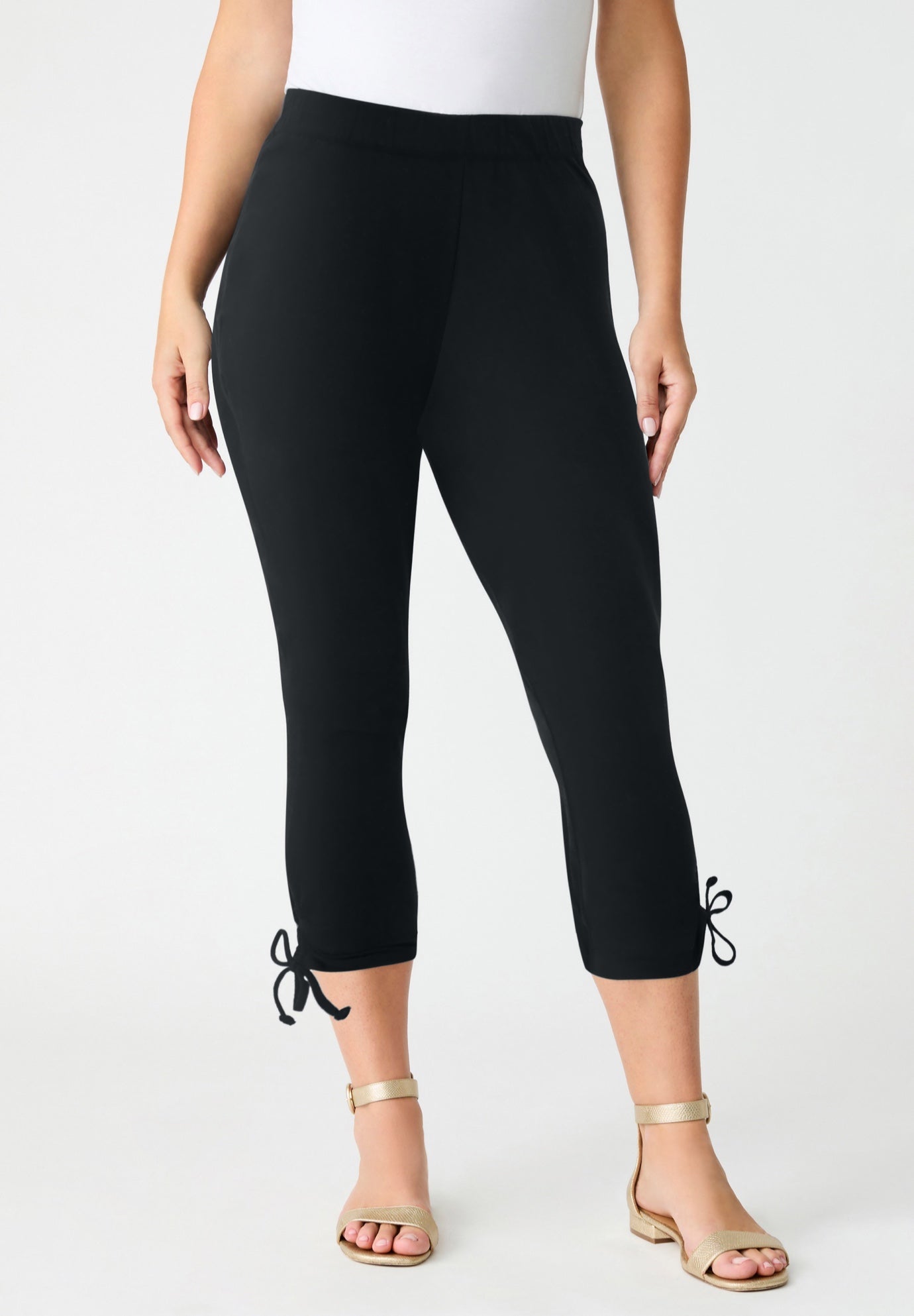 Lace-Up Capri Leggings image number 0