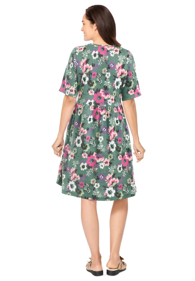 Button-Front Short Essential Dress image number 1