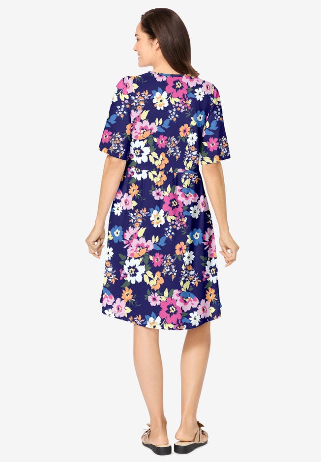 Button-Front Short Essential Dress image number 1