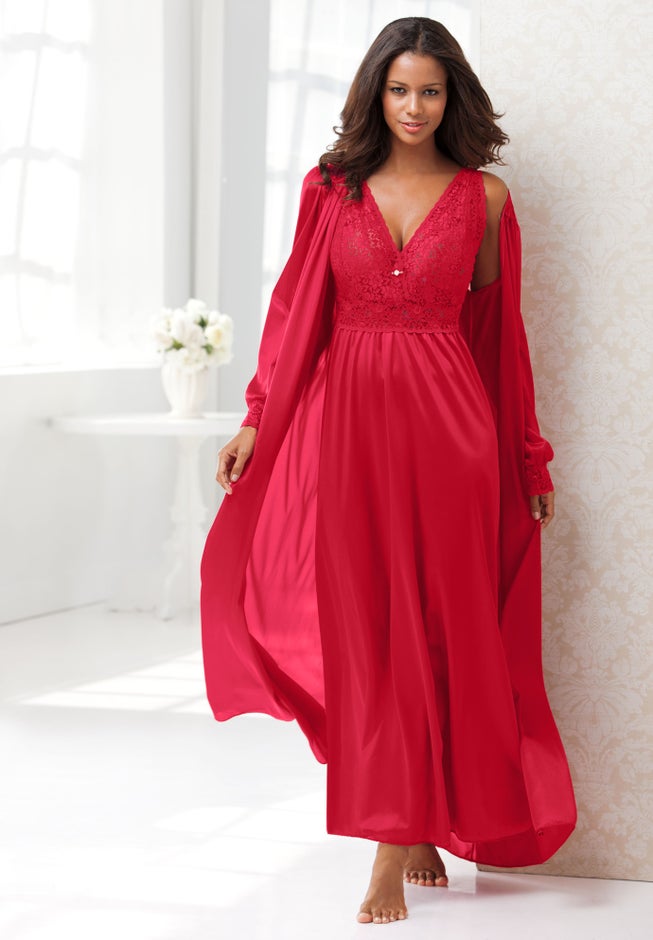 Amoureuse&reg; Peignoir 2-Piece Tricot Gown & Robe image number 4