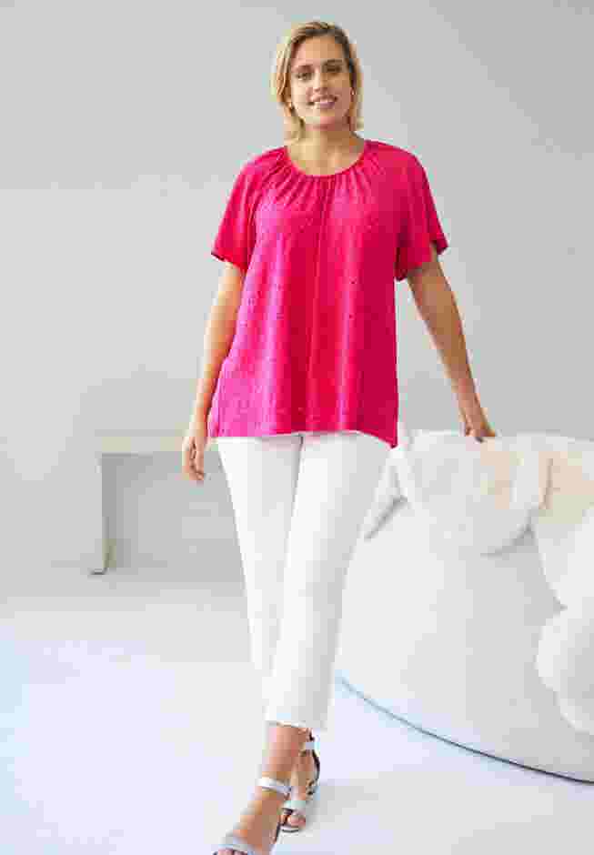 Flutter Sleeve Knit Eyelet Tunic image number 3