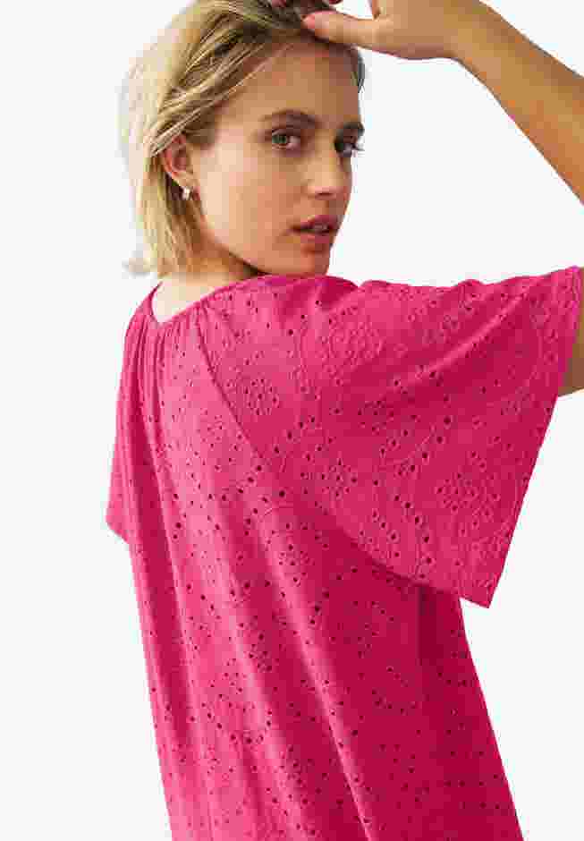 Flutter Sleeve Knit Eyelet Tunic image number 2