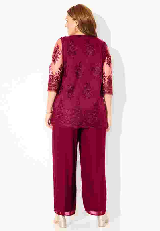 Embroidered Mesh Blouse image number 1