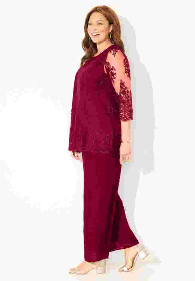 Embroidered Mesh Blouse image number 2