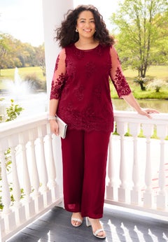 Embroidered Mesh Blouse