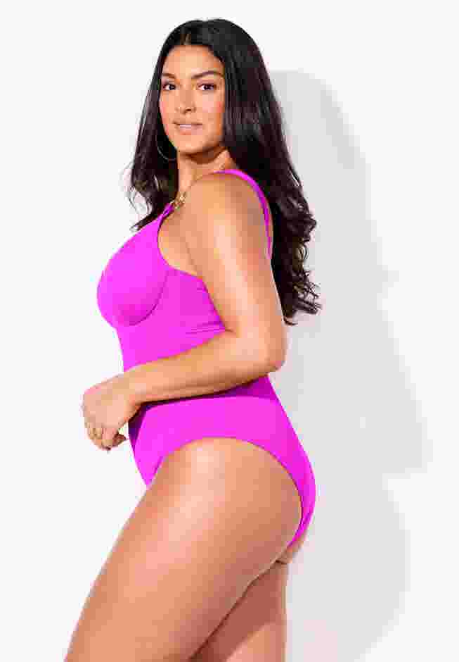 Chain Accent Underwire One Piece Swimsuit image number 2