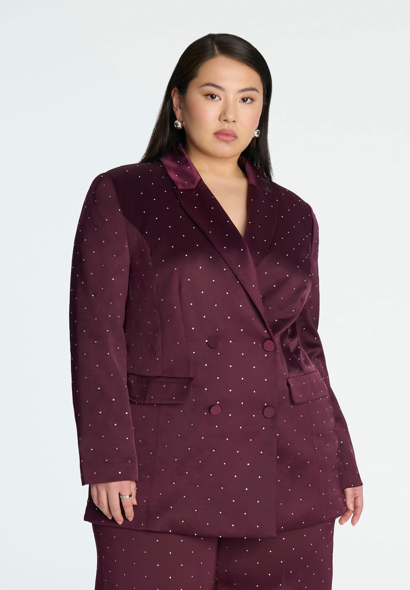 Rhinestone Embellished Blazer image number 1