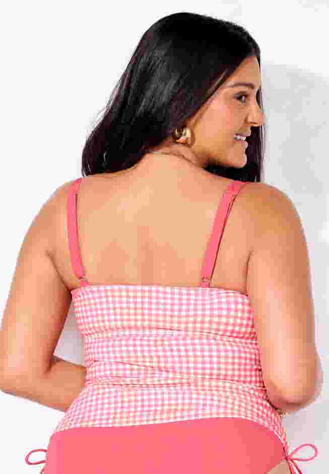 Sweetheart Shirred Tankini Top image number 1