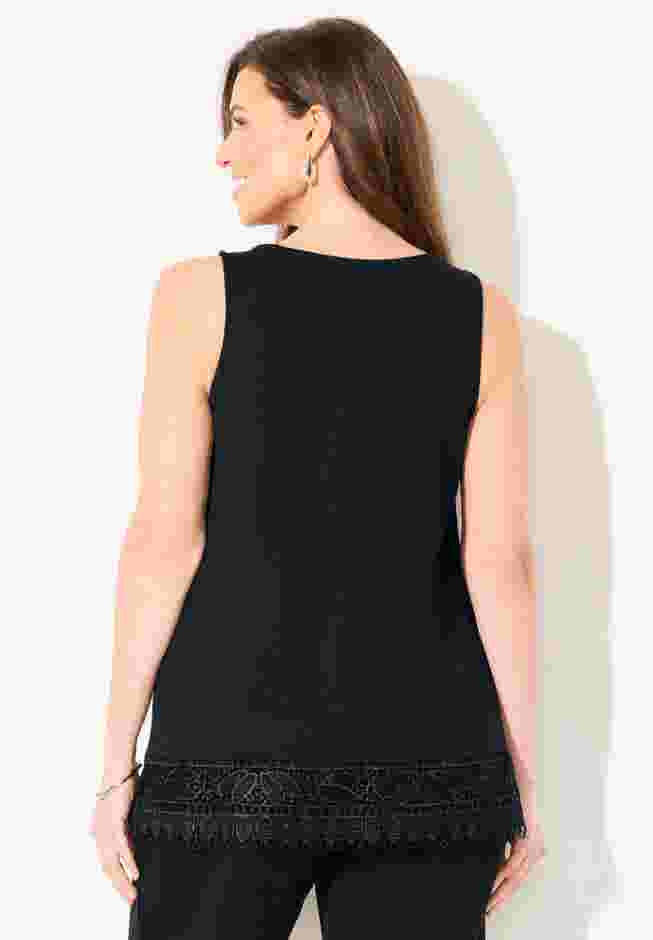 Ponte Knit Lace Tank image number 1