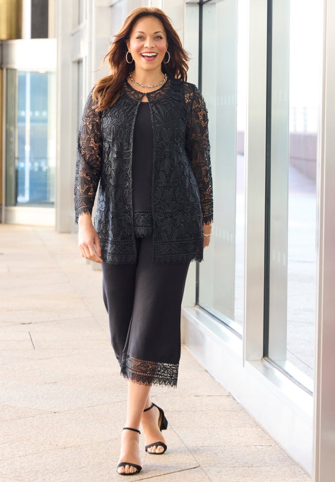 Ponte Knit Lace Tank image number 3