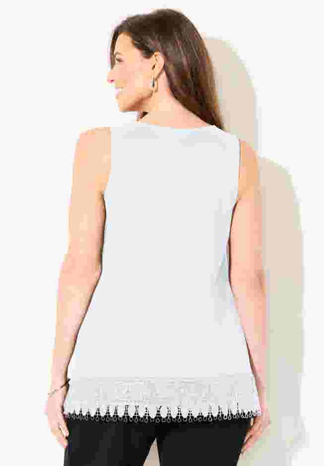 Ponte Knit Lace Tank image number 1