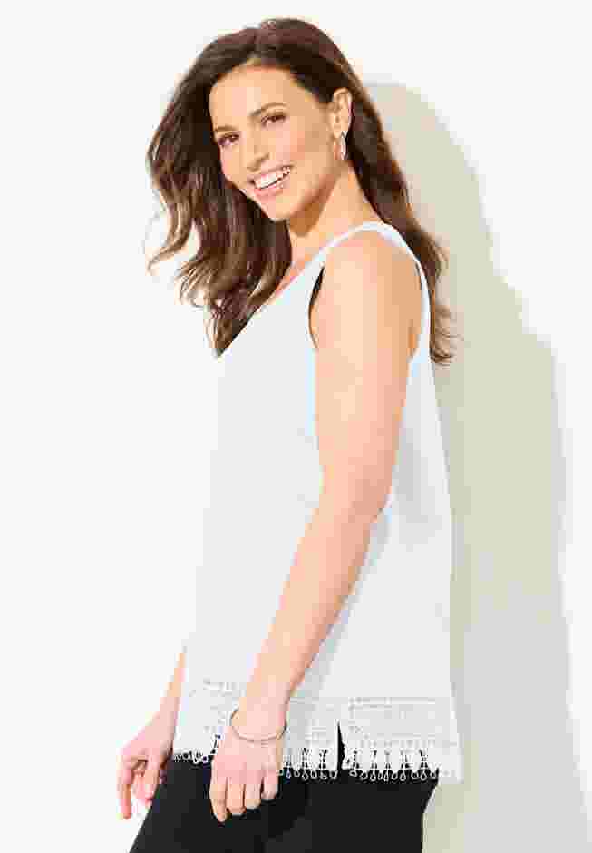 Ponte Knit Lace Tank image number 2