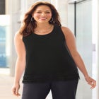 Ponte Knit Lace Tank image number null