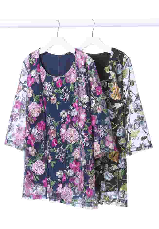Embroidered Tank and Kimono 2-Piece Set image number 4