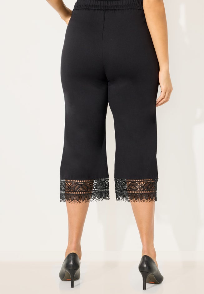 Ponte Knit Lace Capri image number 1