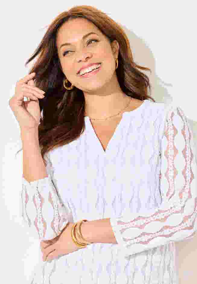 Textured Lace Knit Top image number 3