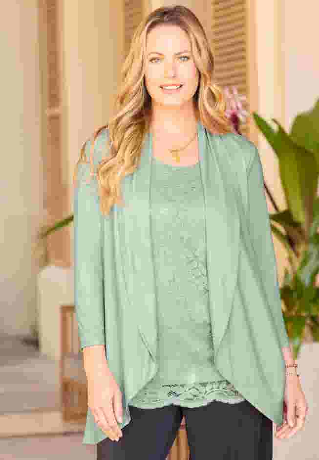 Lace Embellished Duet Top image number 0