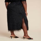  Sparkle Textural Fringe Column Skirt image number null