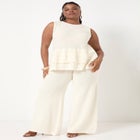 Ruffled-Hem Peplum Tank Top image number null