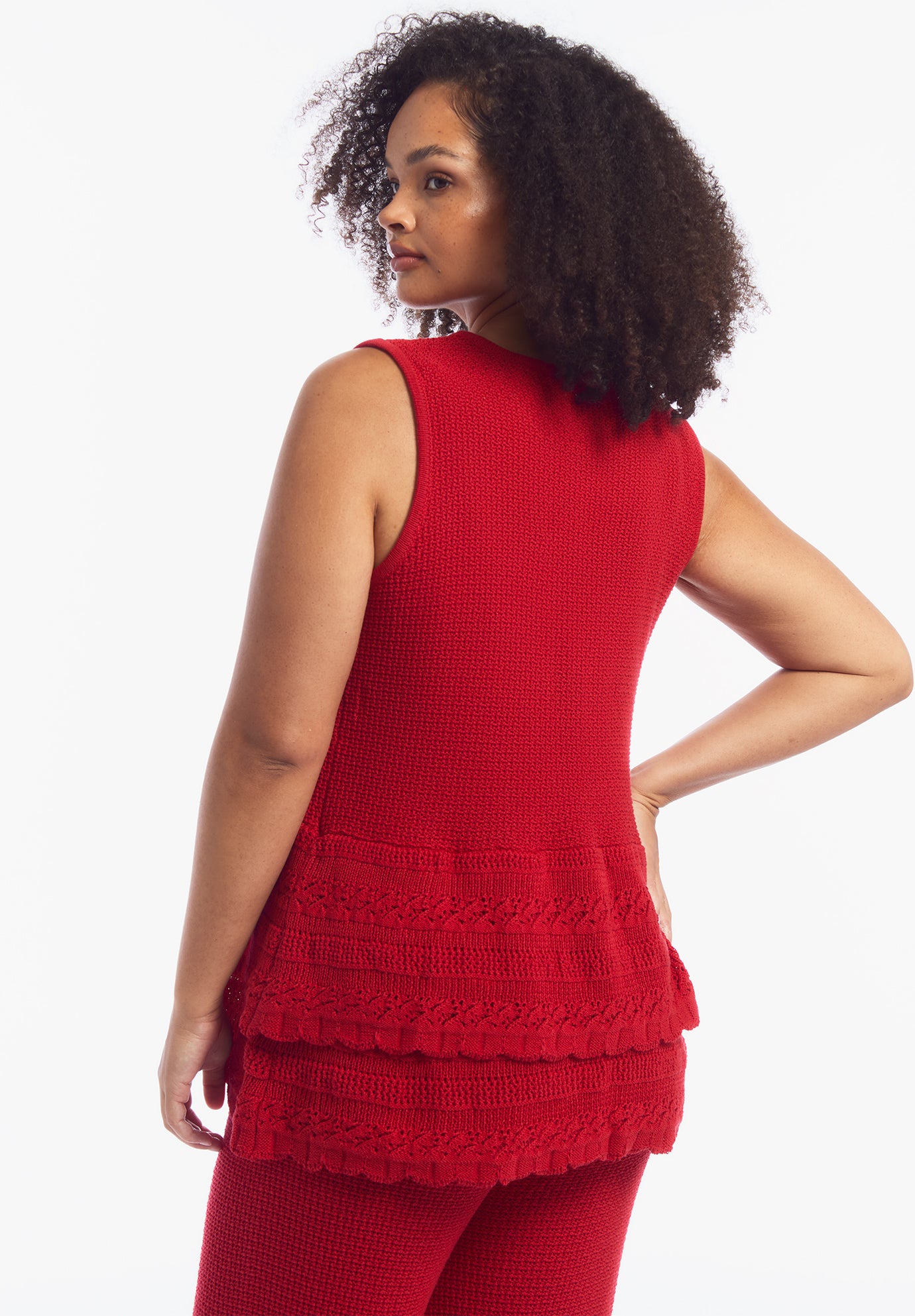 Ruffled-Hem Peplum Tank Top image number 1