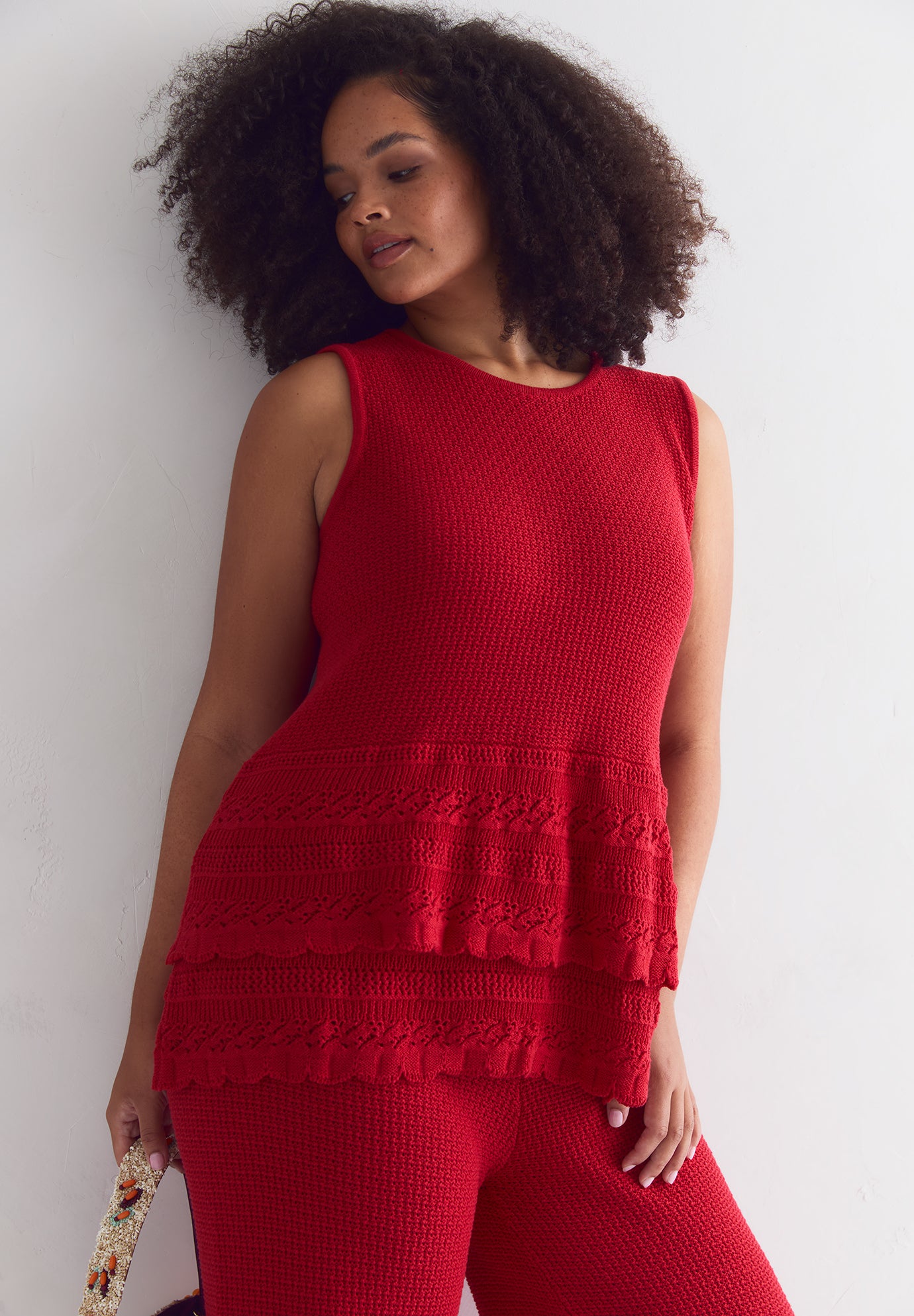 Ruffled-Hem Peplum Tank Top image number 4