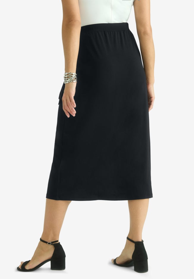 Faux Wrap Midi Skirt image number 1