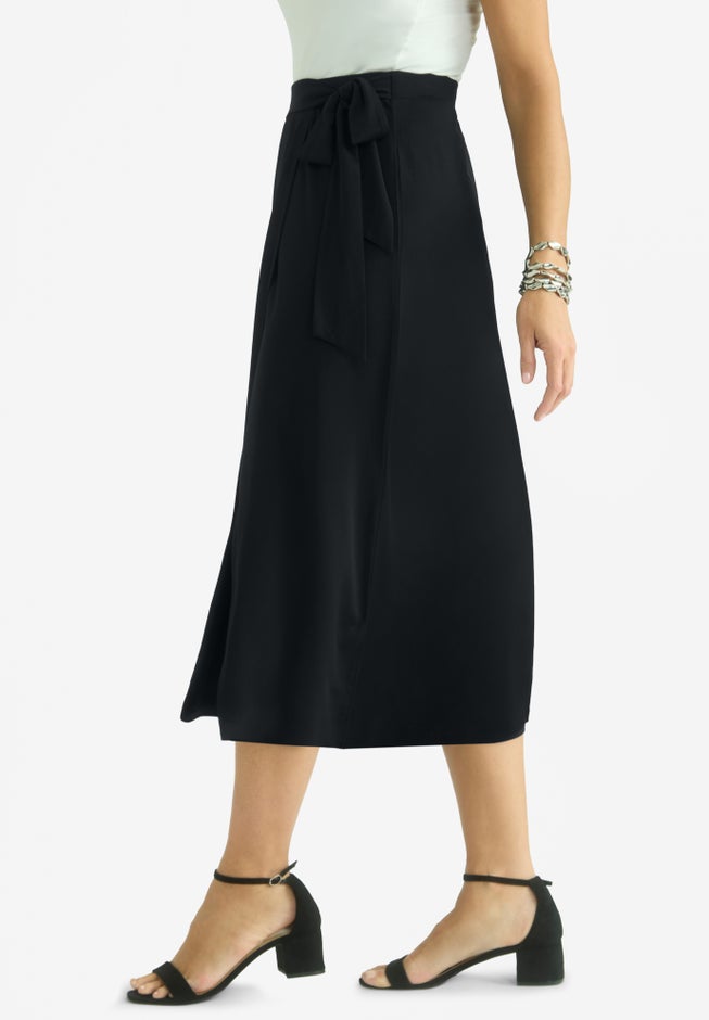 Faux Wrap Midi Skirt image number 2
