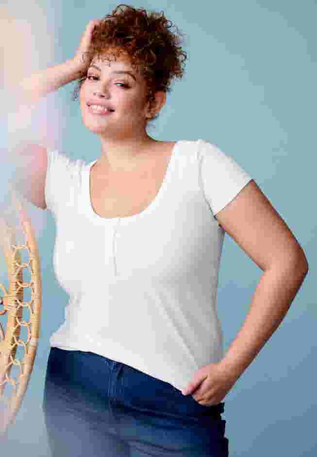 Ribbed Henley Top image number 0