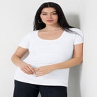 Ribbed Scoopneck Top image number null