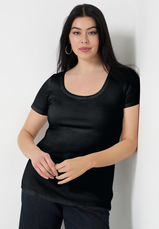 Ribbed Scoopneck Top image number 0