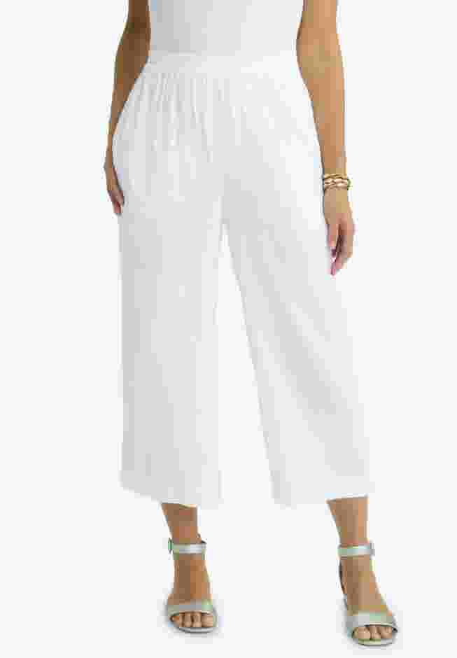 Gauze Wide Leg Crop Pant image number 0