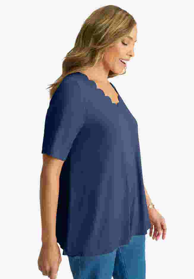 Scalloped V-Neck Tunic image number 2