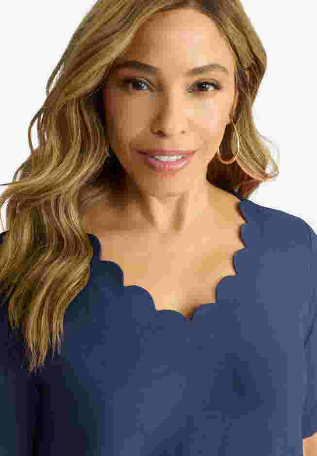 Scalloped V-Neck Tunic image number 3